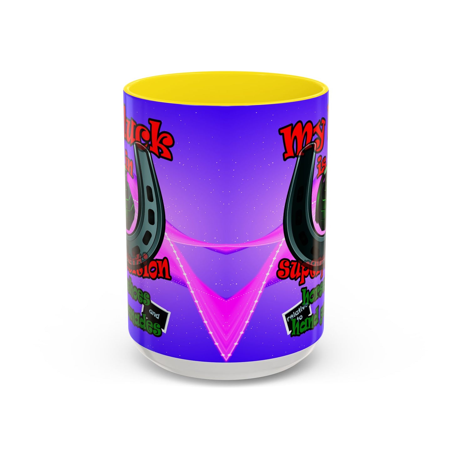 my luck - Accent Mug (purple-pink wave)