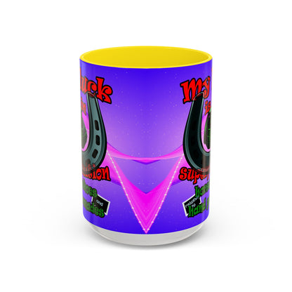 my luck - Accent Mug (purple-pink wave)