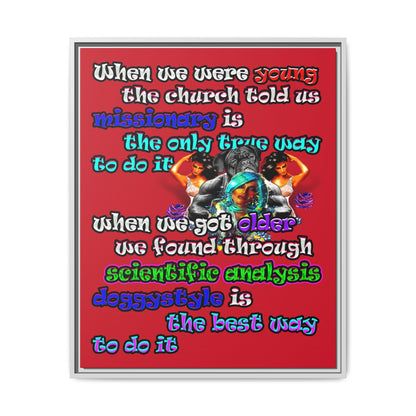 doggystyle - framed canvas art (dark red)