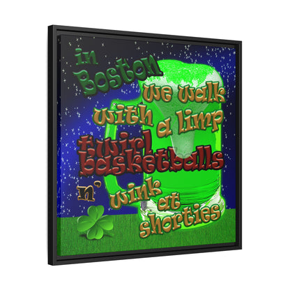 celtics logo - framed canvas art ('snoops' background)