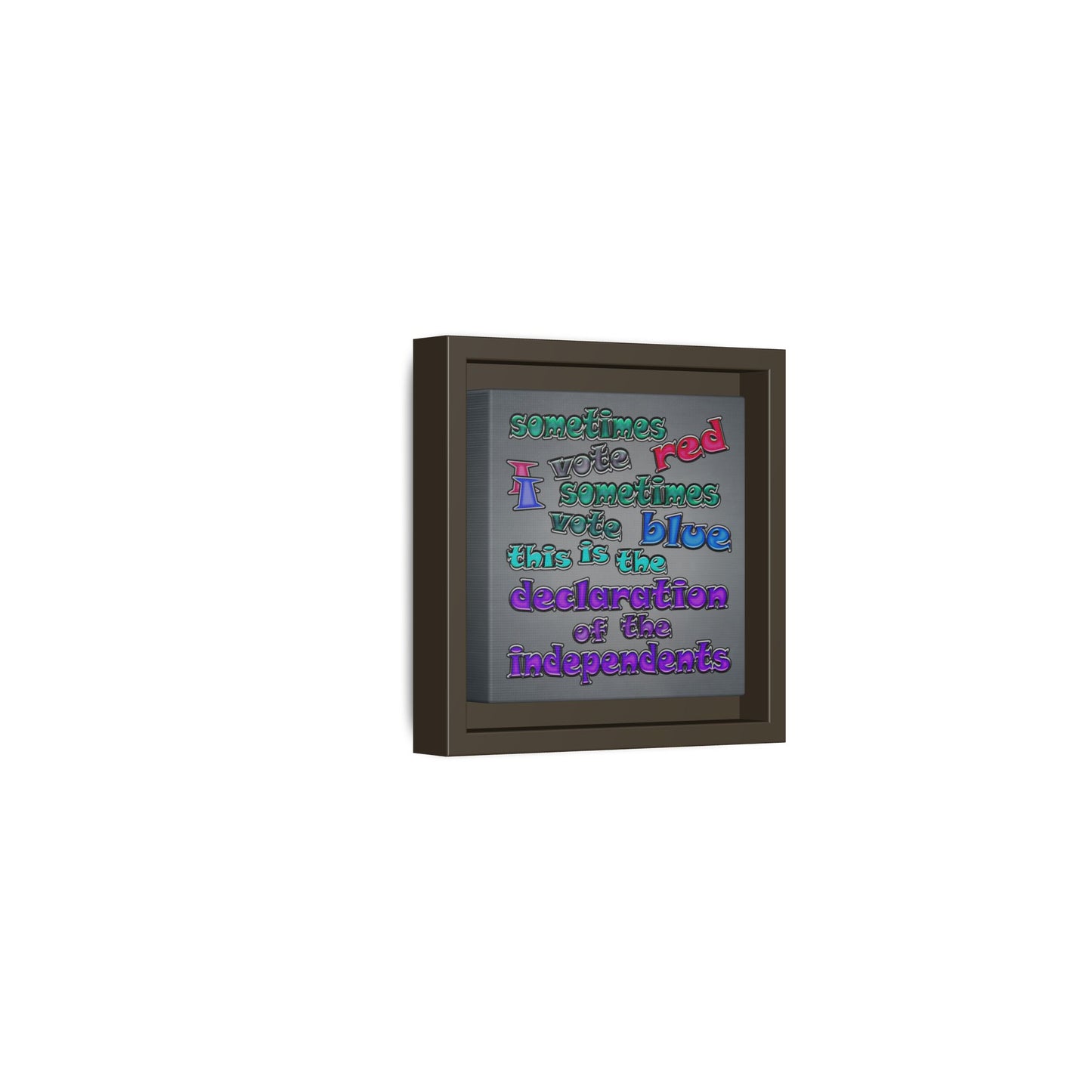 declaration of the independents - framed canvas art (grey-light grey)
