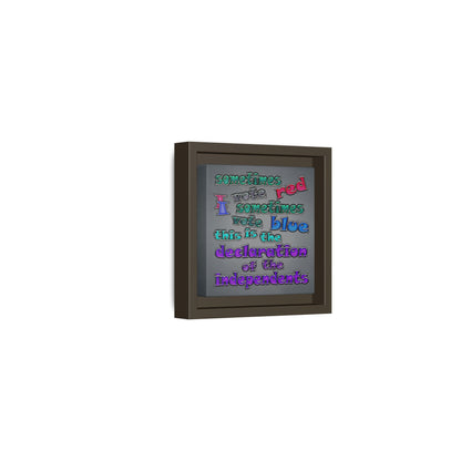 declaration of the independents - framed canvas art (grey-light grey)