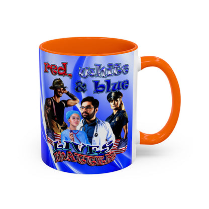 rw&b lives matter - Accent Mug (blue-white wave)