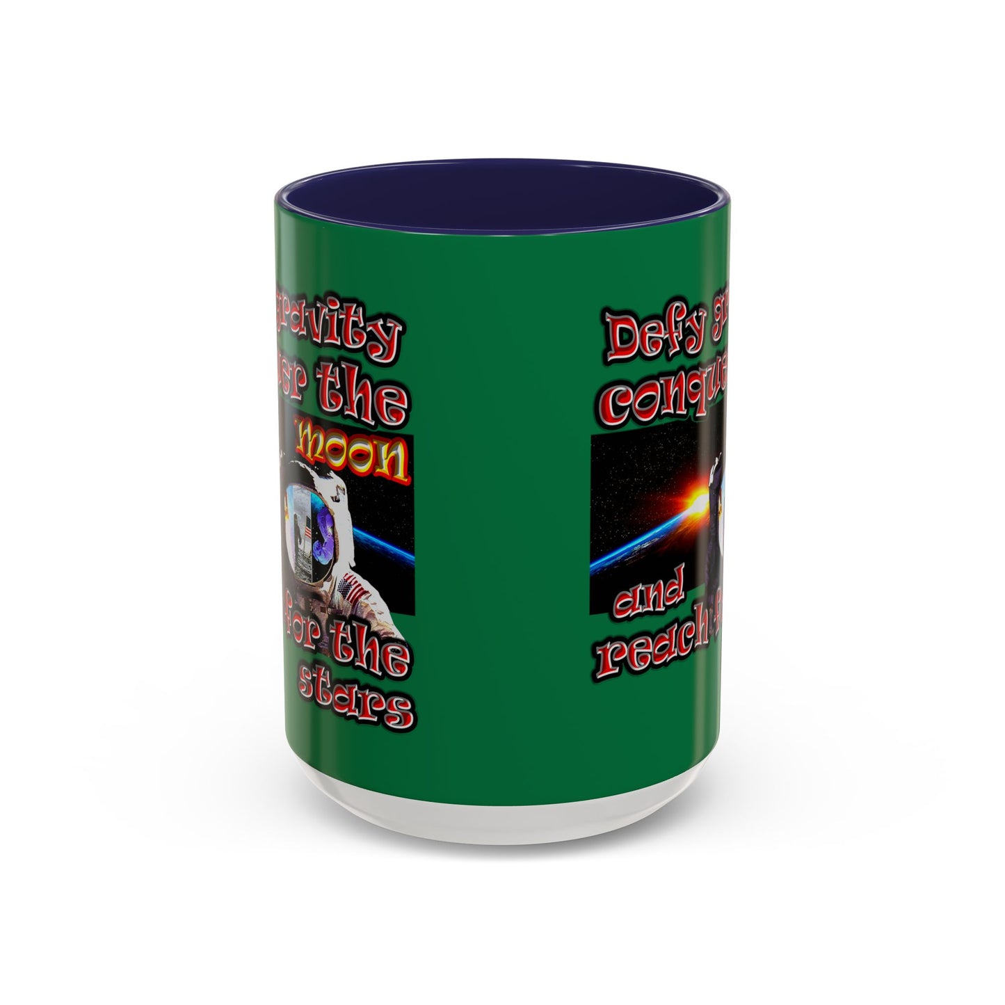 defy conquer reach - Accent Mug (dark green)