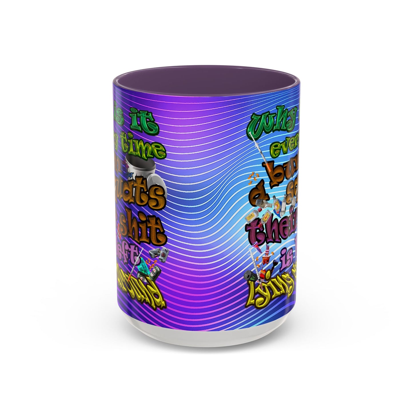 the bum's shit - Accent Mug (purple wave)