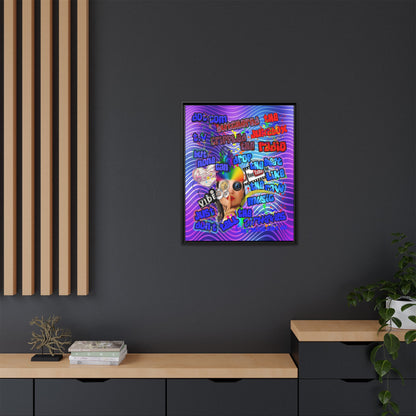 drop the beat - framed canvas art (purple wave)