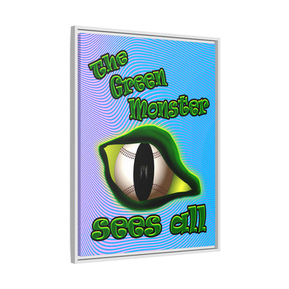 green monster - framed canvas art (light blue-purple wave)