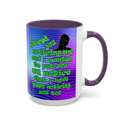 noticed you noticing - Accent Mug (purple wave)