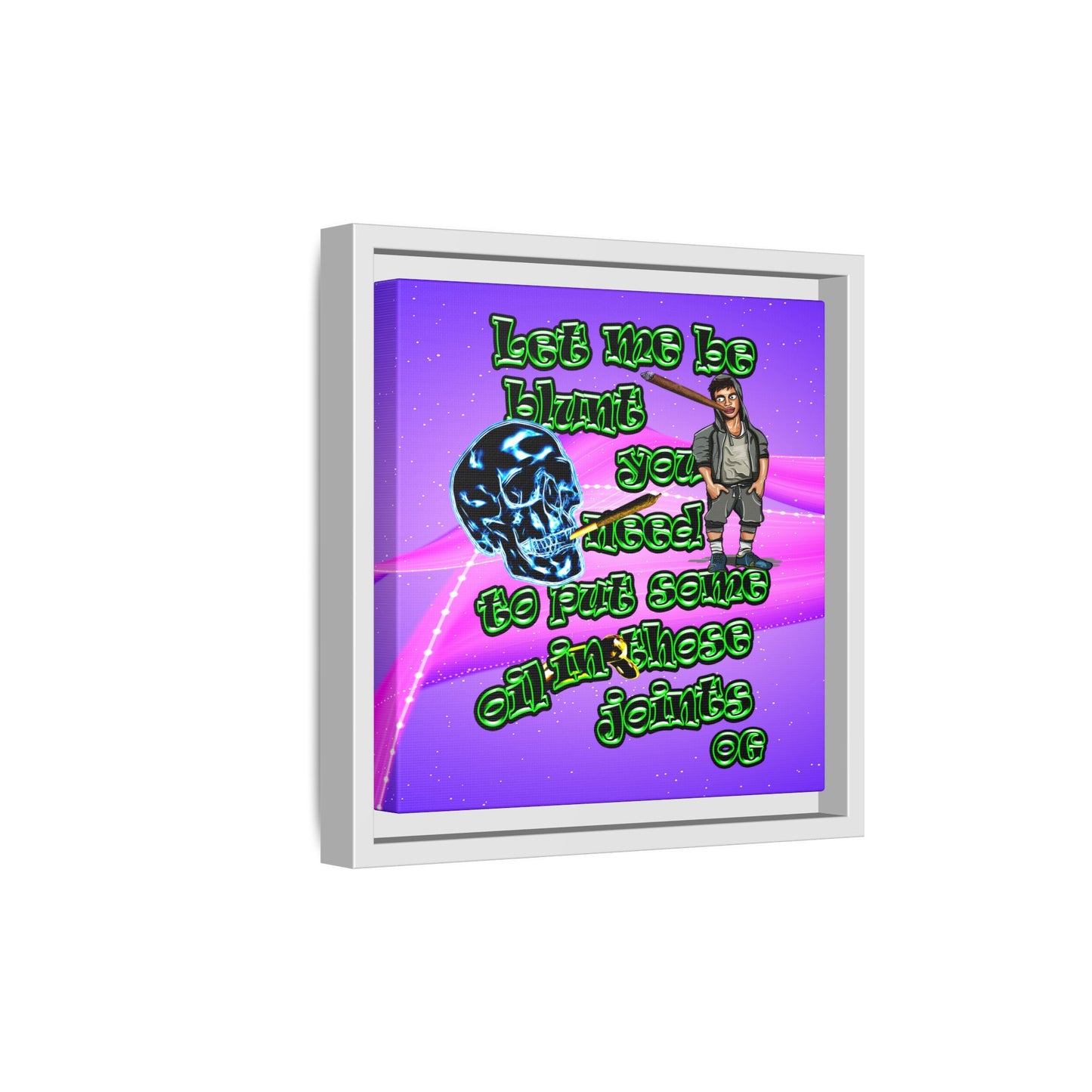 og - framed canvas art (purple-pink wave)