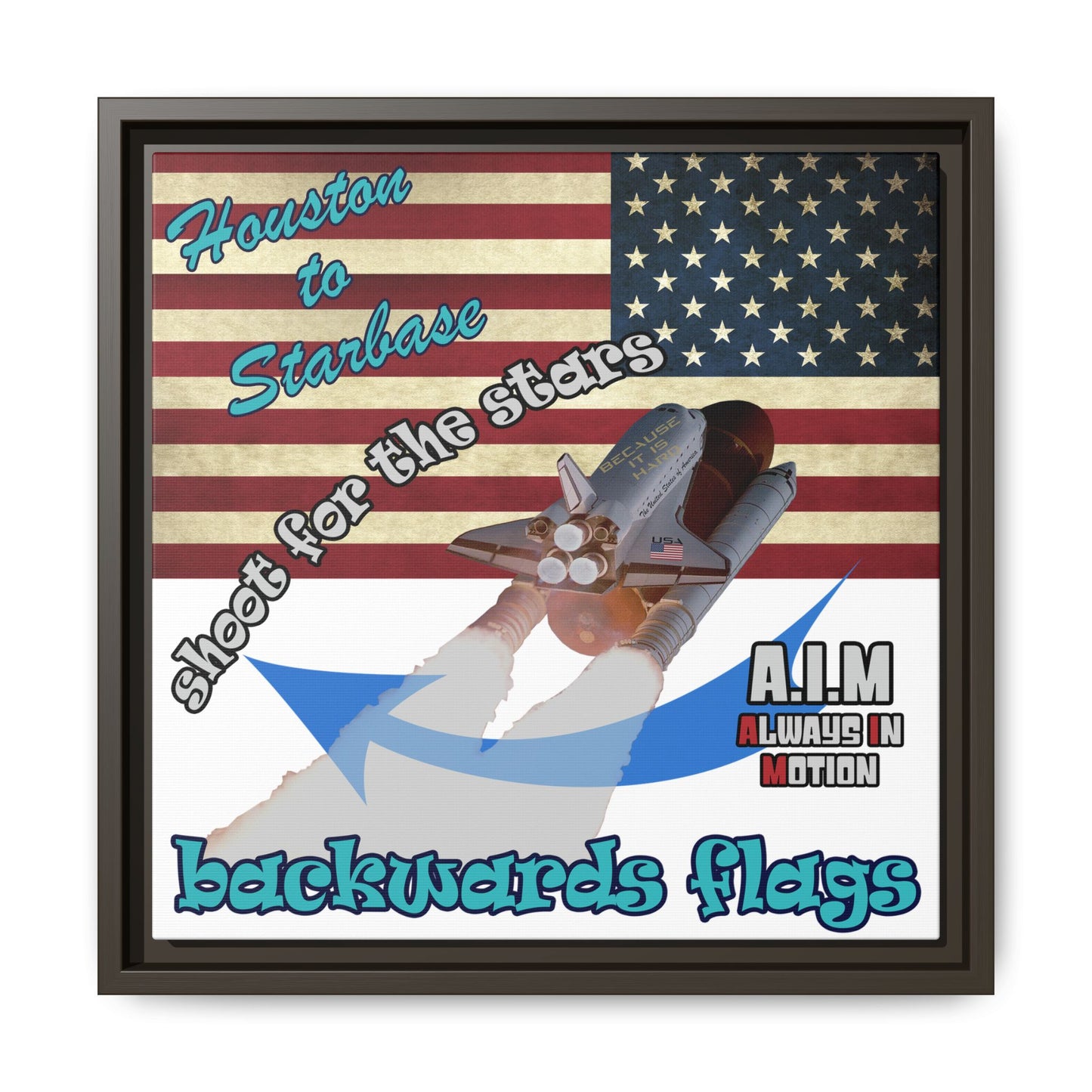 shoot for the stars - framed canvas art (white)