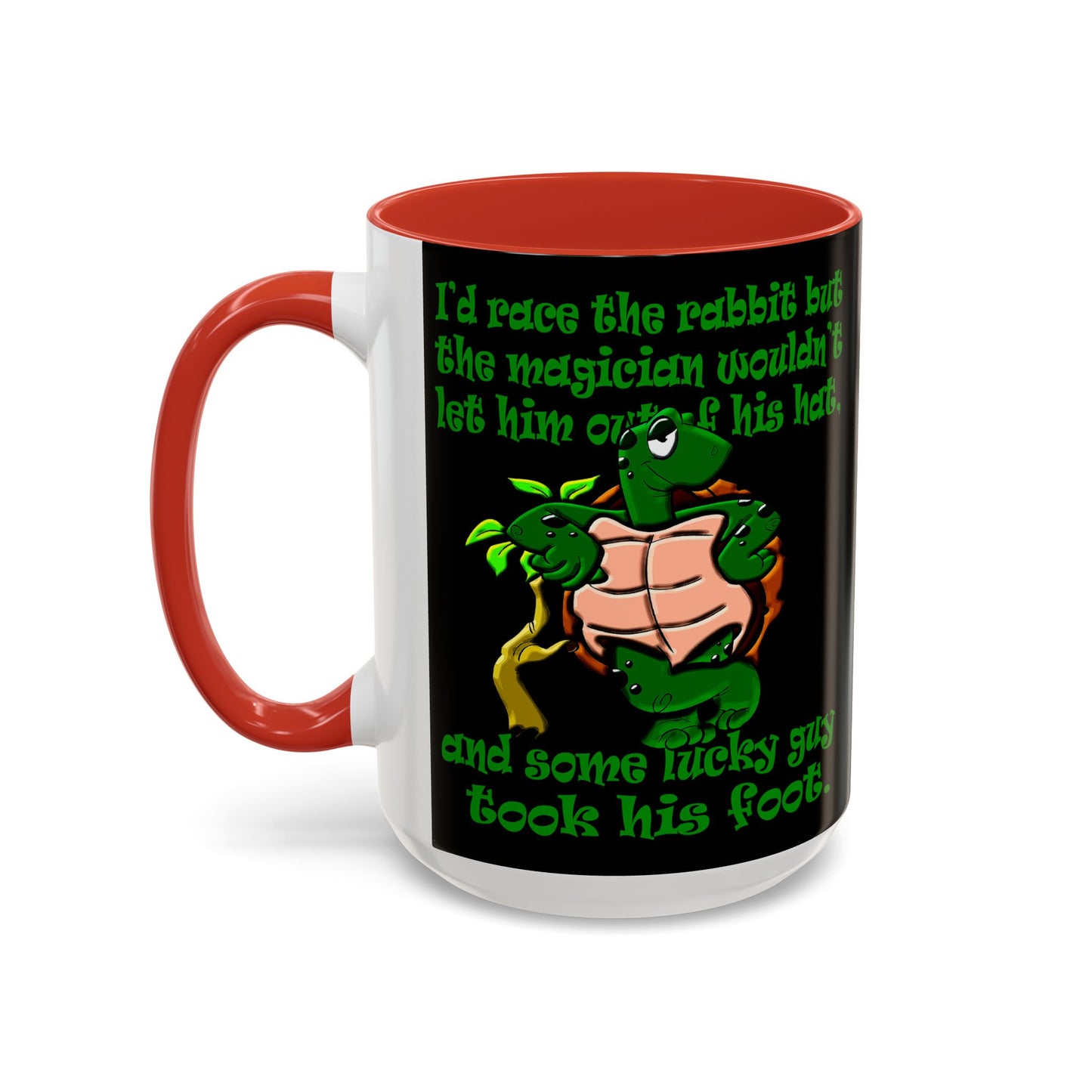 turtle race - Accent Mug (black)