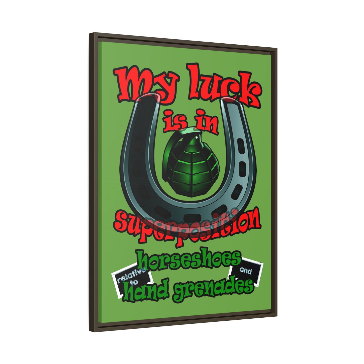 my luck - framed canvas art (green)