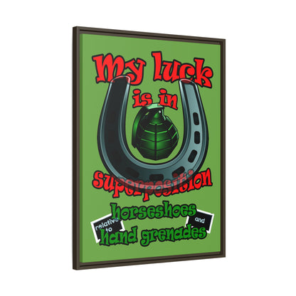 my luck - framed canvas art (green)