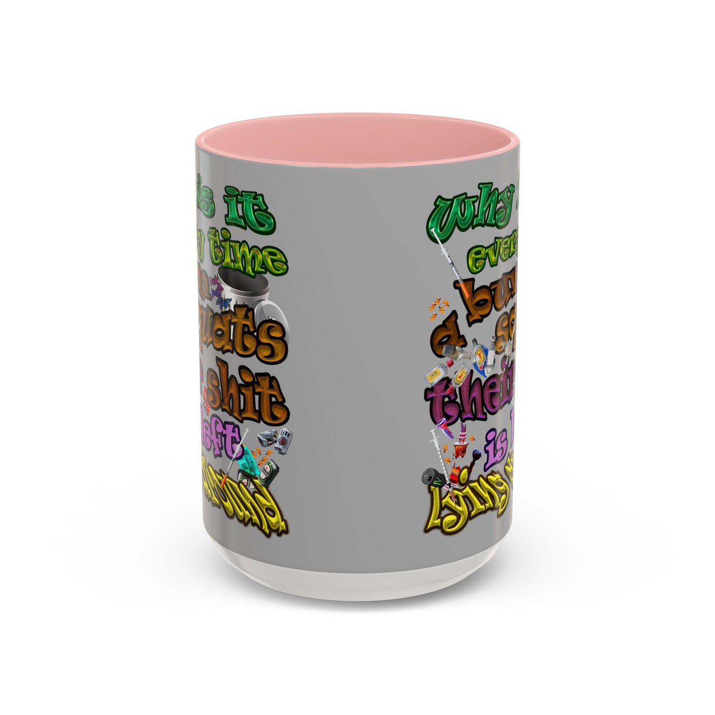 the bum's shit - Accent Mug (light grey)