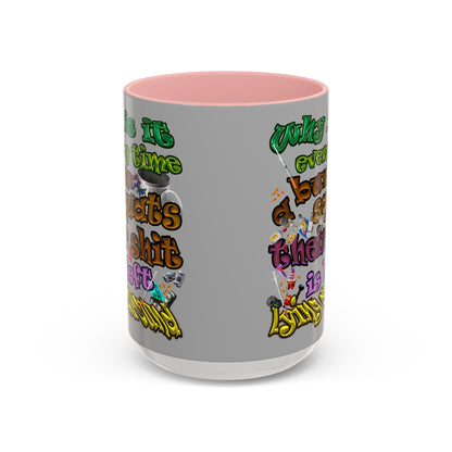 the bum's shit - Accent Mug (light grey)