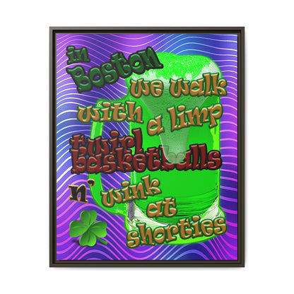 celtics logo - framed canvas art (purple wave)