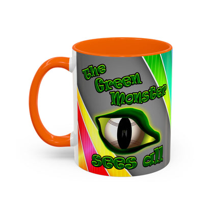 green monster - Accent Mug (rainbow split)