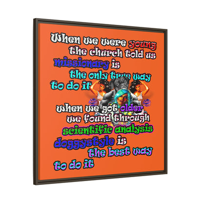 doggystyle - framed canvas art (orange)