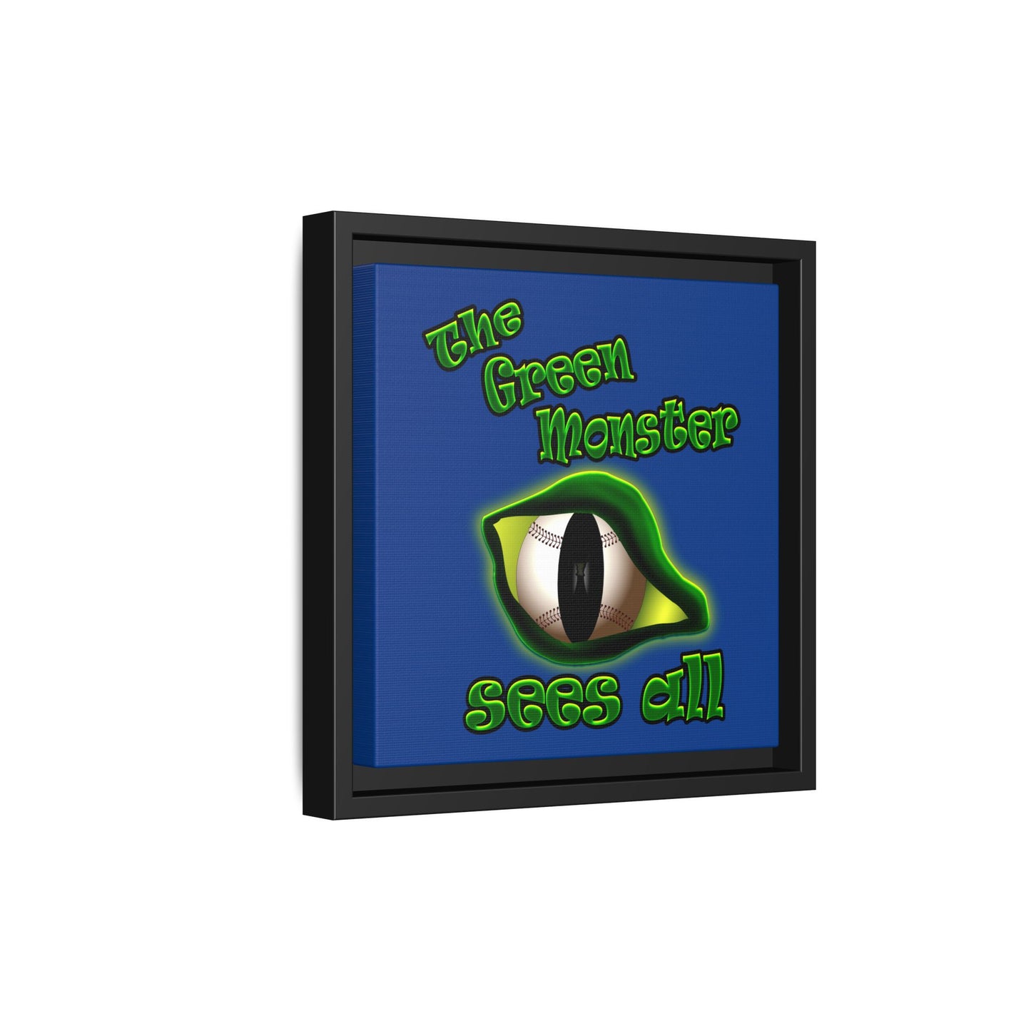 green monster - framed canvas art (dark blue)
