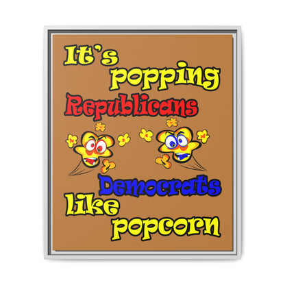 popping like popcorn - framed canvas art (light brown)