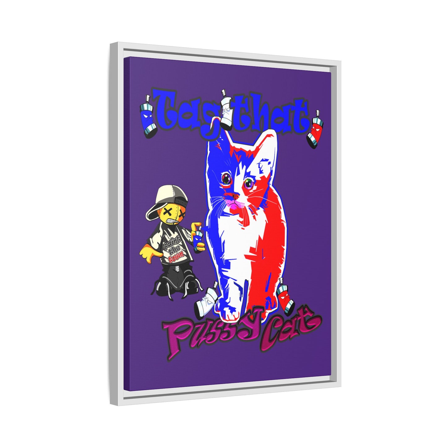 tag that - framed canvas art (purple)