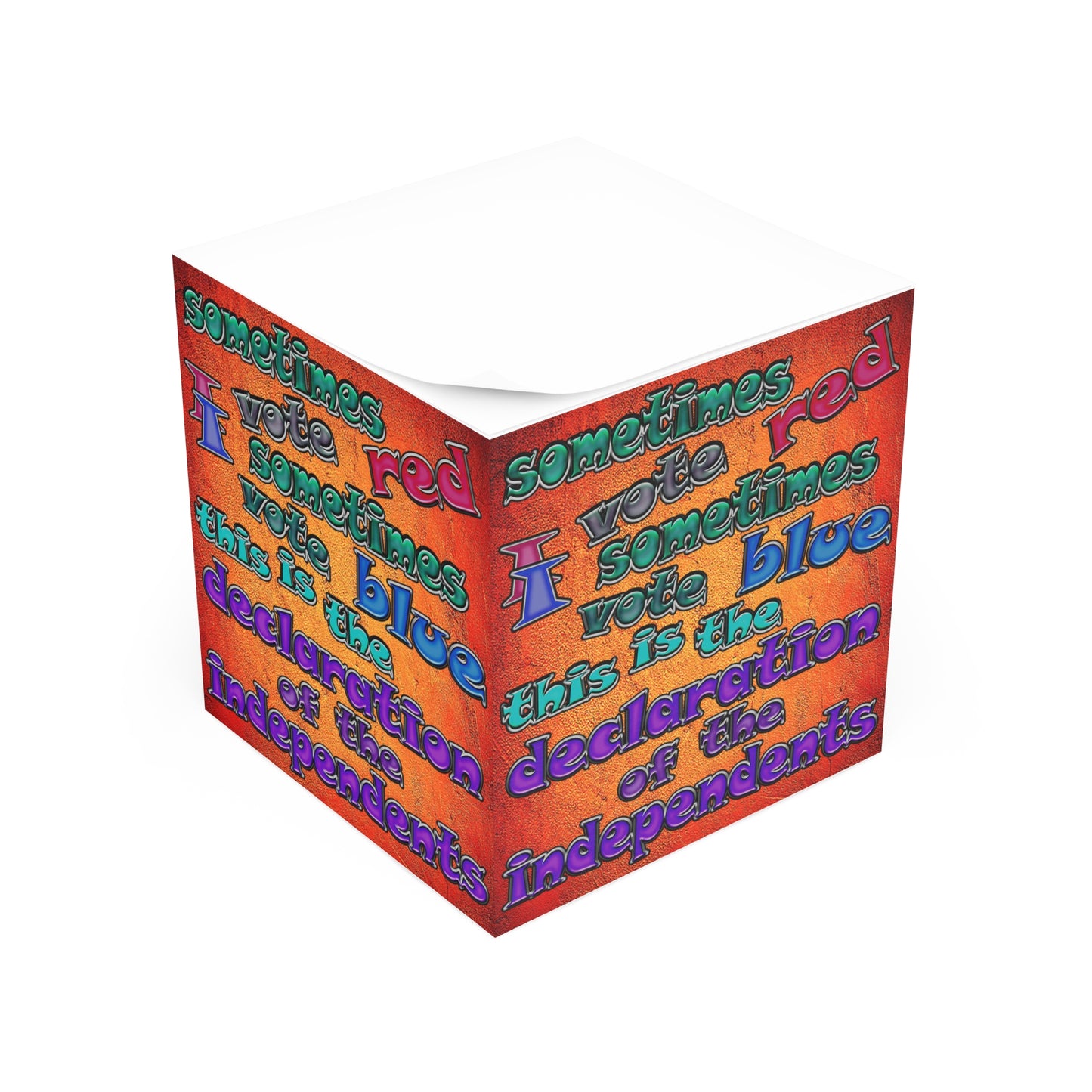 declaration of the independents - note cube (burnt orange)