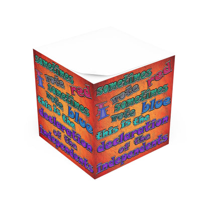 declaration of the independents - note cube (burnt orange)