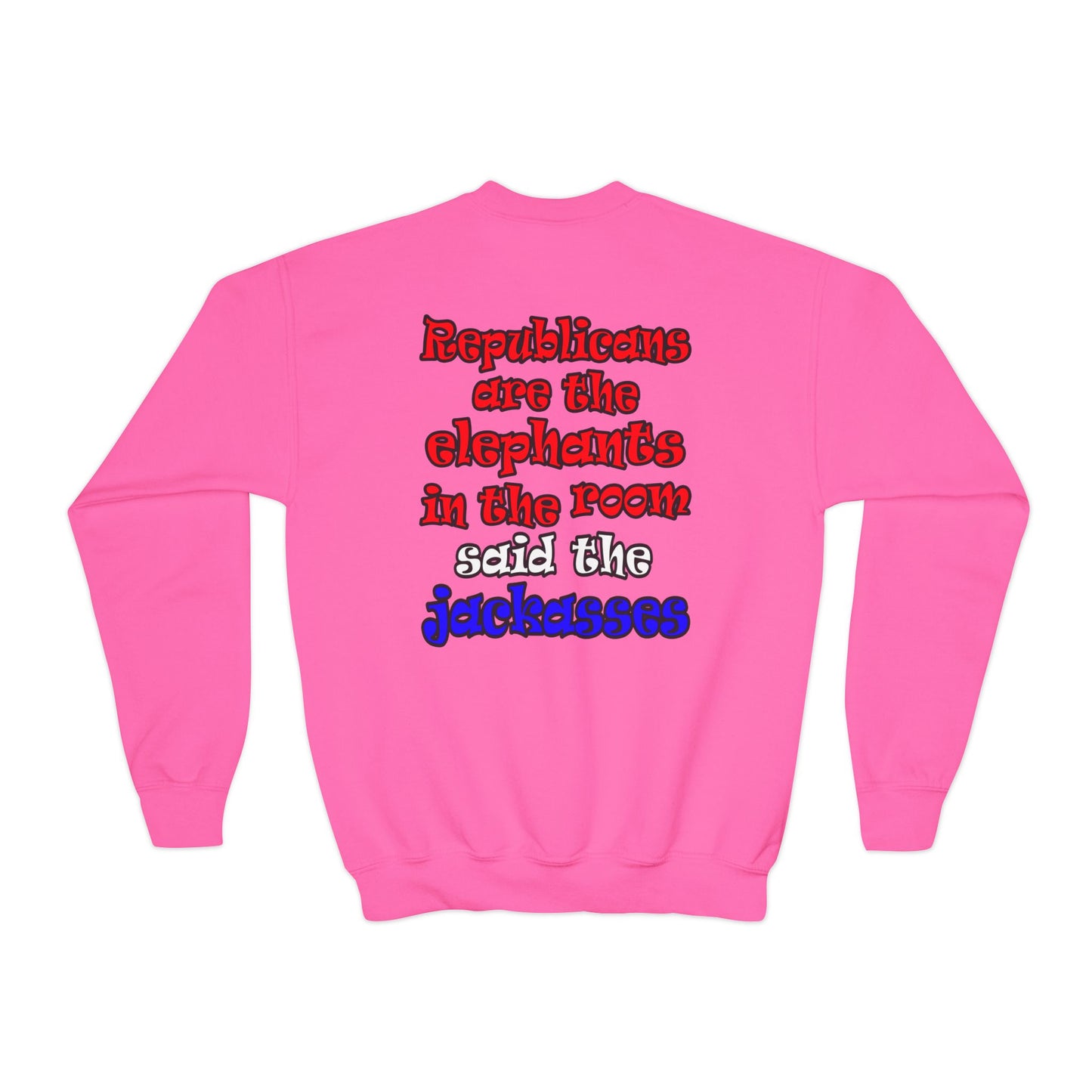 donkeys and elephants - Youth Crewneck Sweatshirt