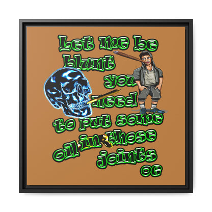 og - framed canvas art (light brown)
