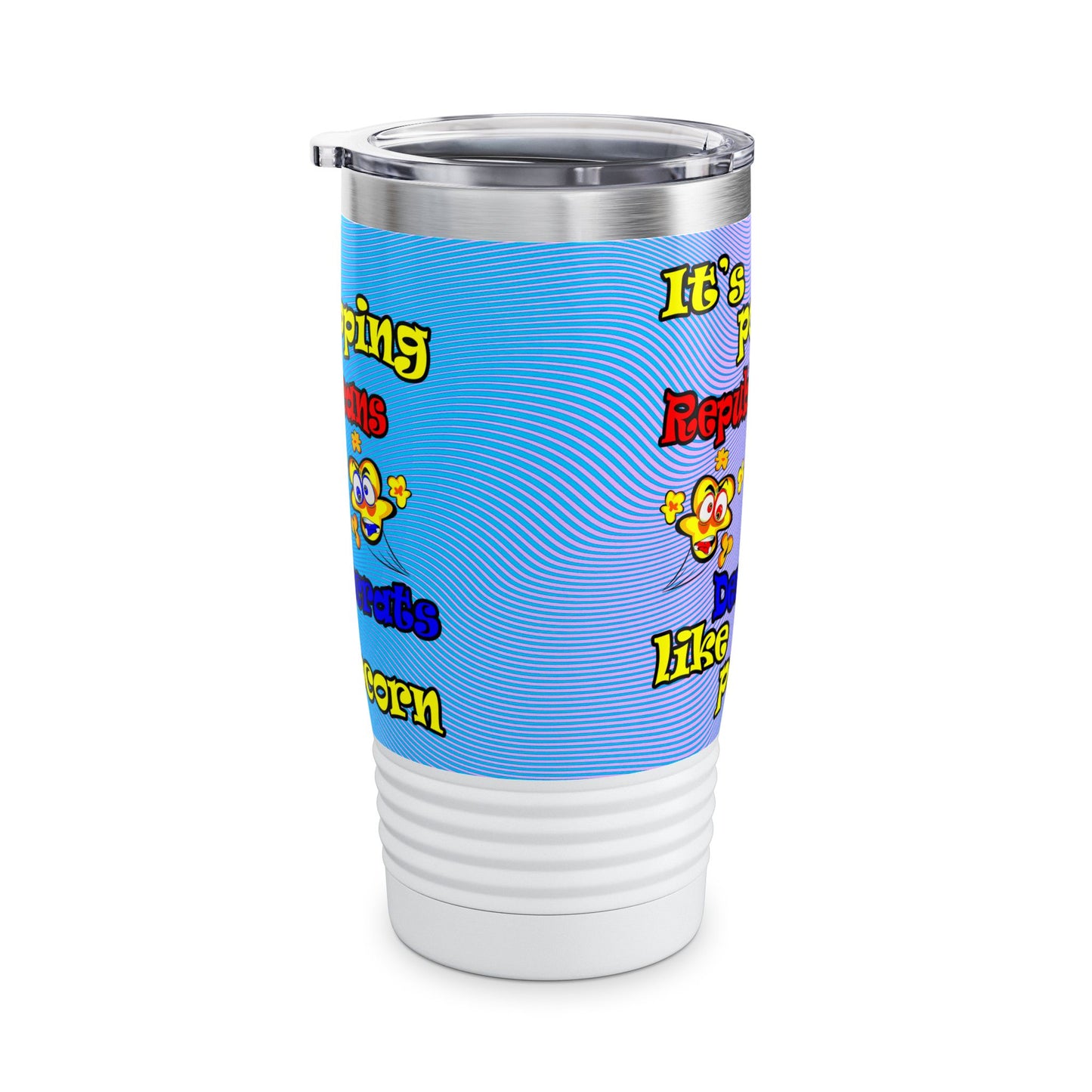 popping like popcorn - Ringneck Tumbler, 20oz (light blue-purple wave)
