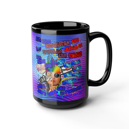 drop the beat - Black Mug (purple wave)