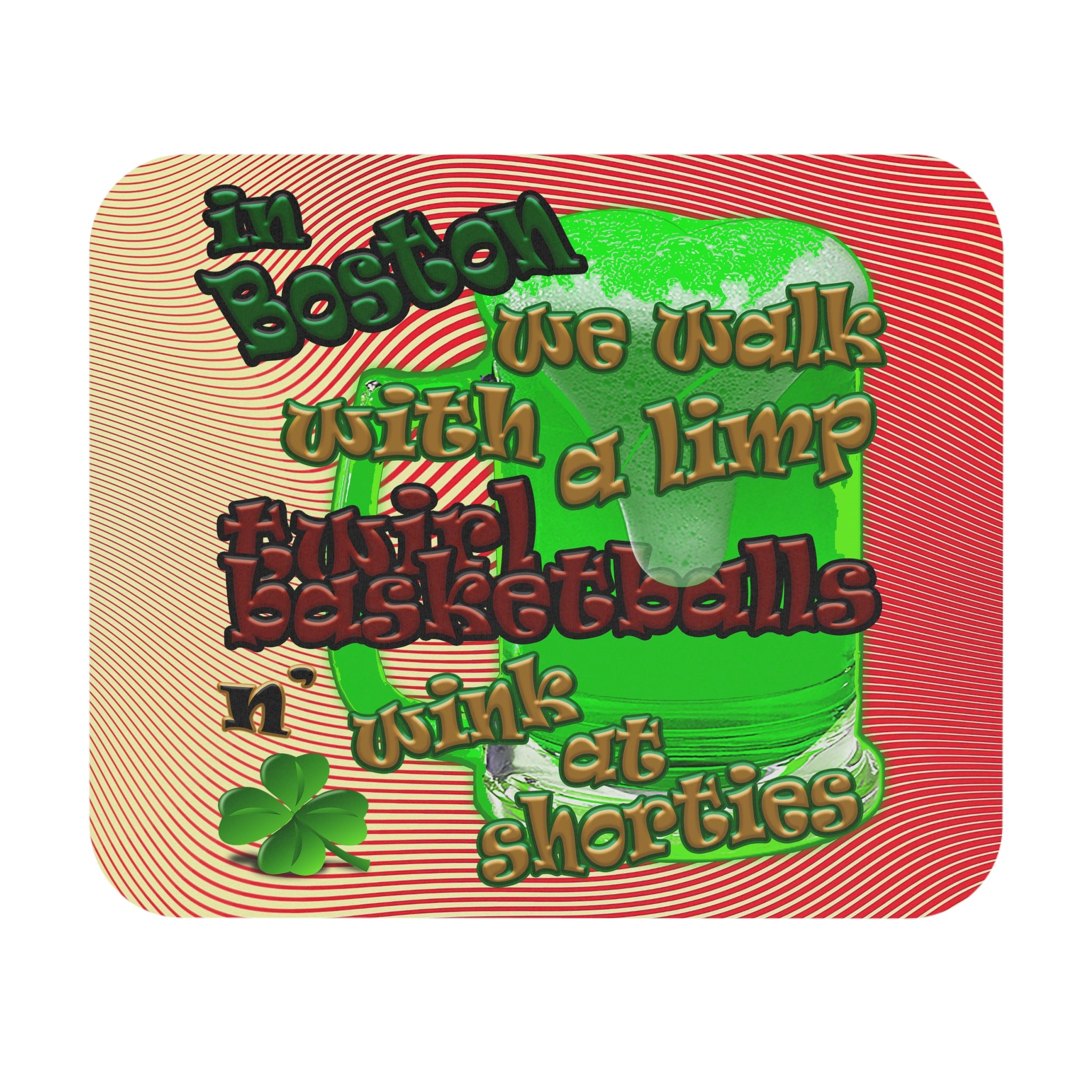 celtics logo - Mouse Pad (Rectangle) (yellow-orange wave)