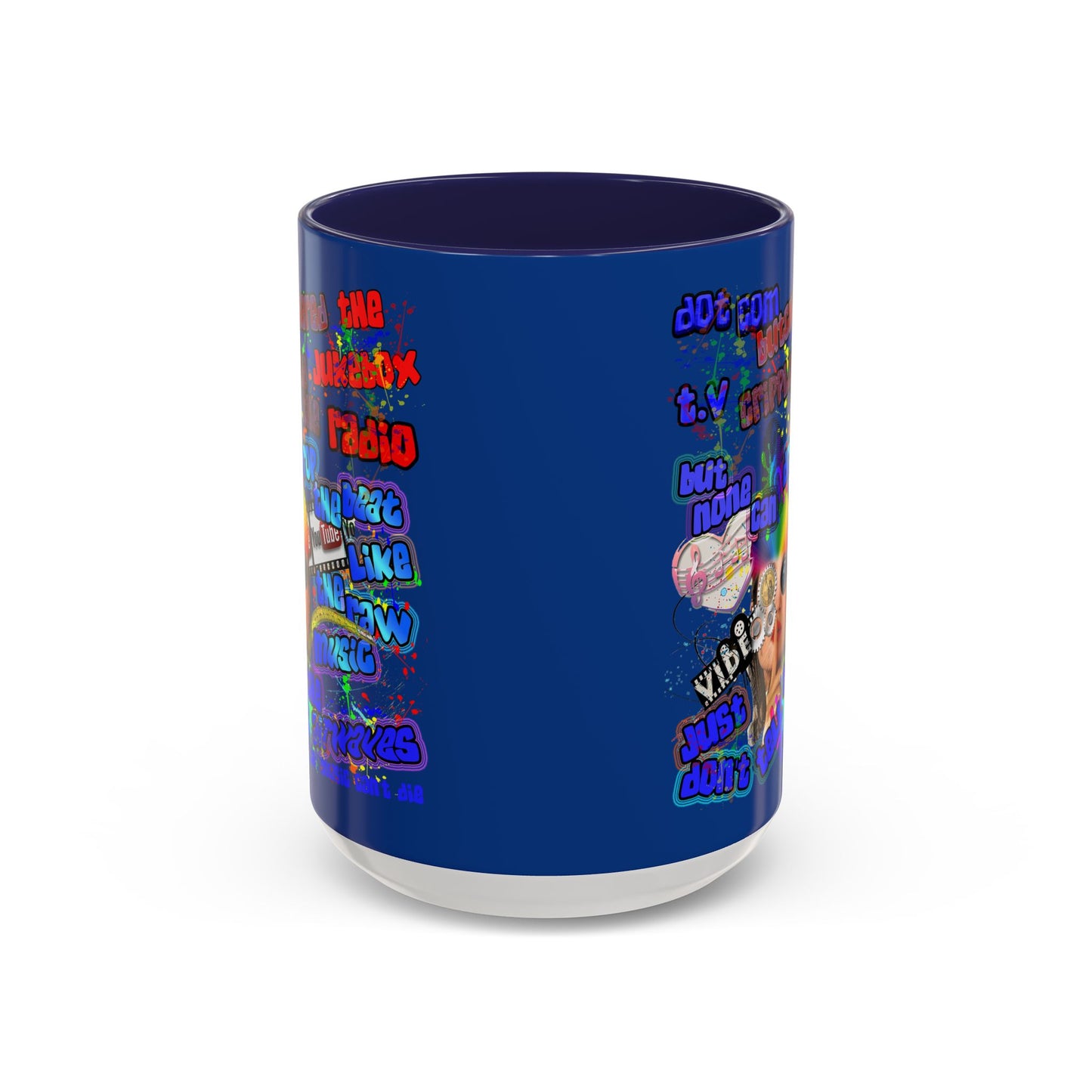 drop the beat - Accent Mug (dark blue)