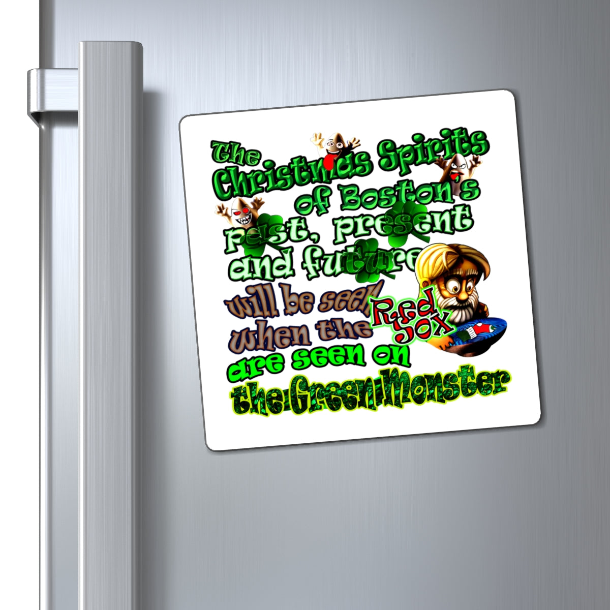 christmas spirits of boston - Magnets - (white)
