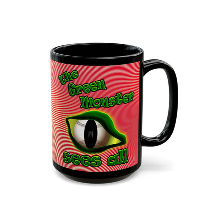 green monster - Black Mug (yellow-orange wave)