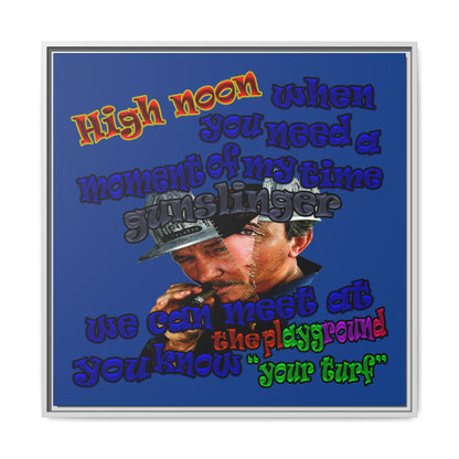 high noon - framed canvas art (dark blue)