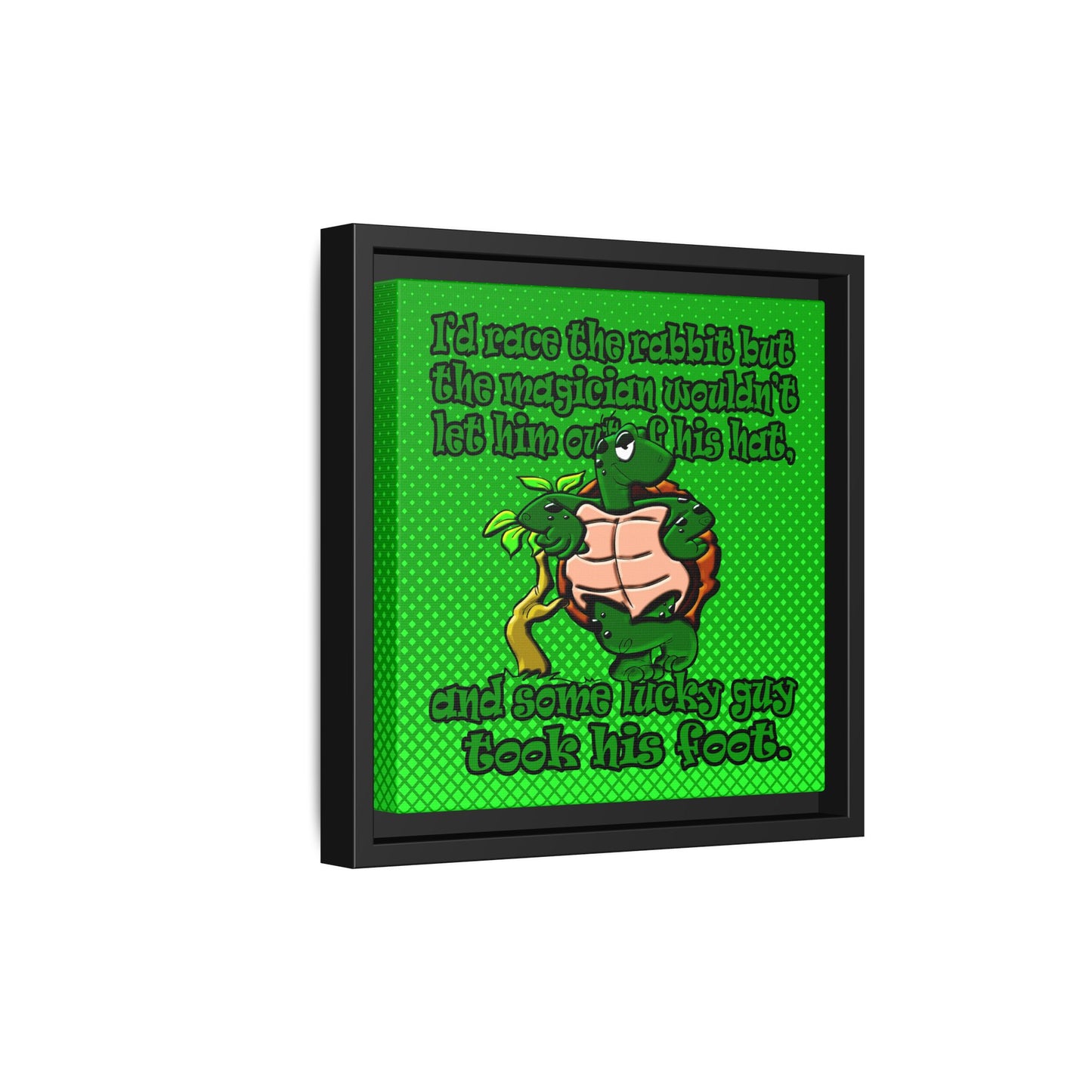 turtle race - framed canvas art (logo green)
