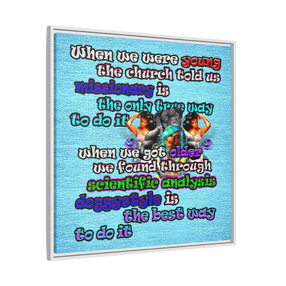 doggystyle - framed canvas art (faded blue)