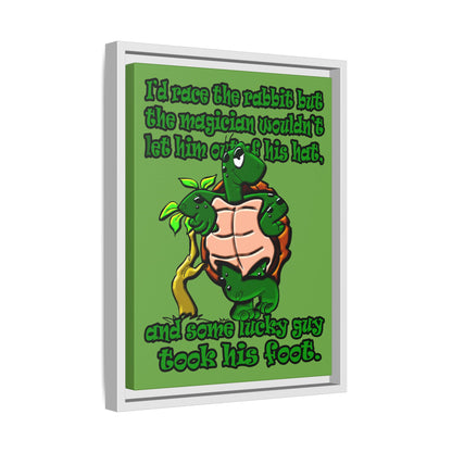 turtle race - framed canvas art (green)