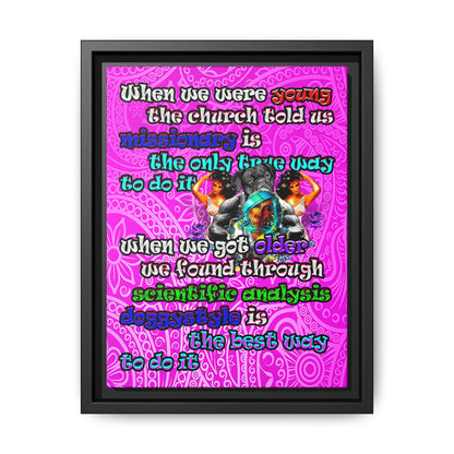 doggystyle - framed canvas art (pink swirl)