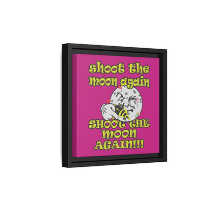 shoot the moon again - framed canvas art (pink)