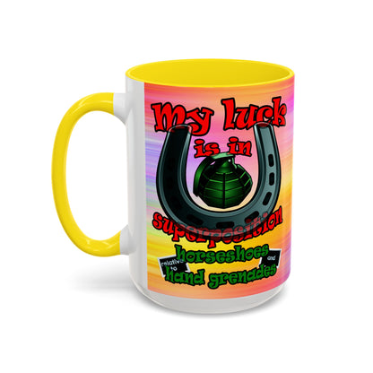 my luck - Accent Mug (color blur)
