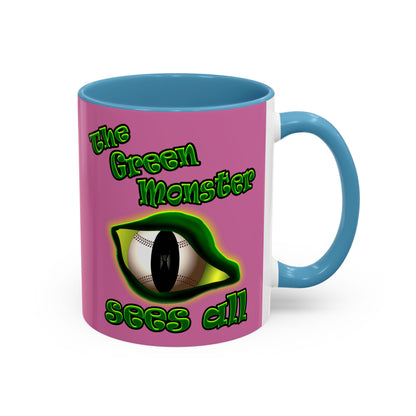 green monster - Accent Mug (light pink)