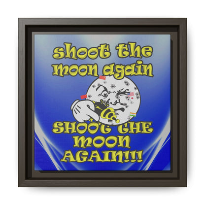 shoot the moon again - framed canvas art (blue-white wave)