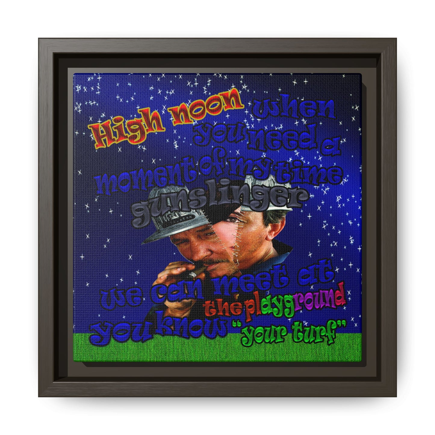 high noon - framed canvas art ('snoops' background)