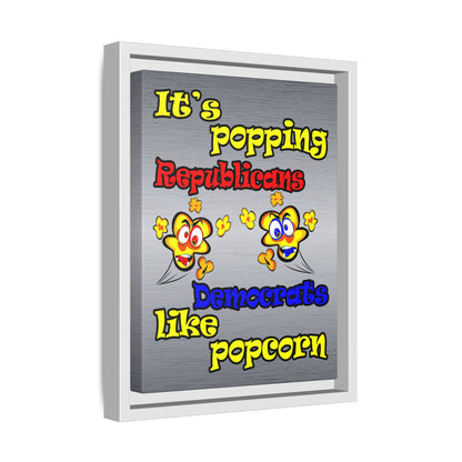 popping like popcorn - framed canvas art (brushed nickel)