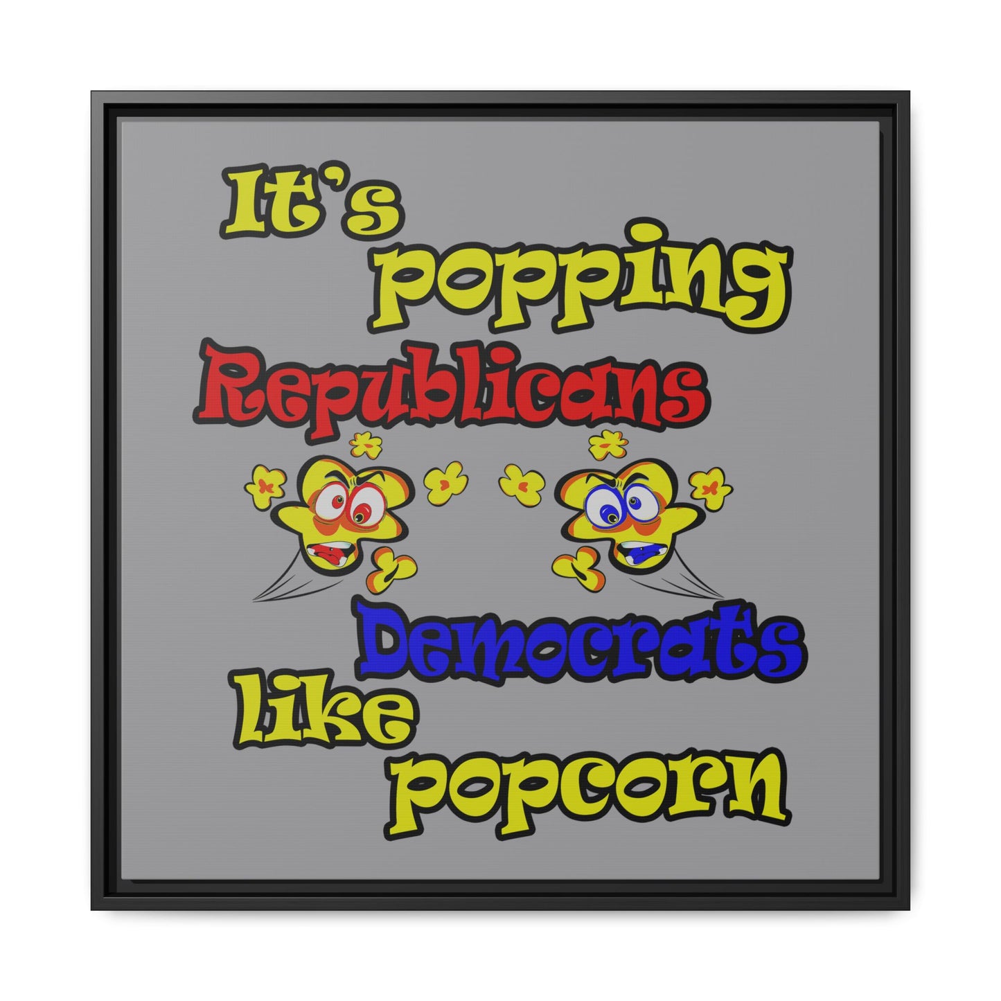 popping like popcorn - framed canvas art (grey)