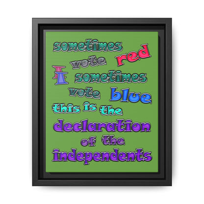 declaration of the independents - framed canvas art (green)