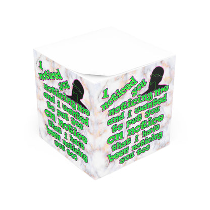 noticed you noticing - note cube (white marble)