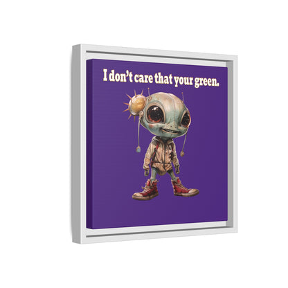 I don't care that your green - framed canvas art (purple)